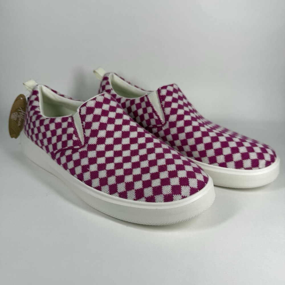 Woolloomooloo‎ Size 38 W 7.5 - 8 Pink Check Byron Merino Hoffman Slip On Shoe